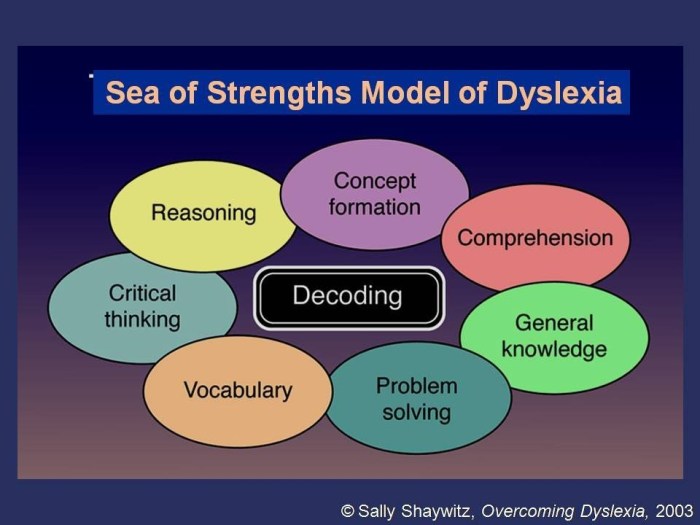 Sea of strengths model of dyslexia