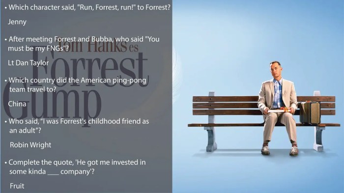 Forrest gump questions and answers