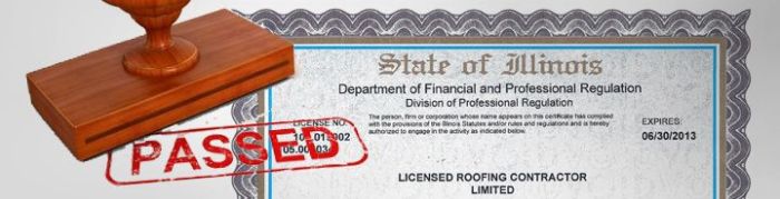 Illinois roofing license practice test