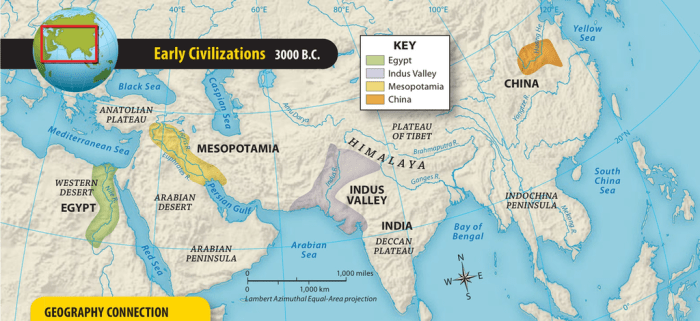 The four ancient river valley civilizations map